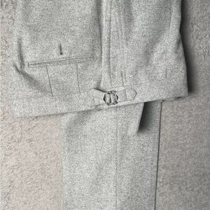 Suitsupply Trousers Brentwood Vitale Barberis Canonico 100% Wool Gray Belted 32